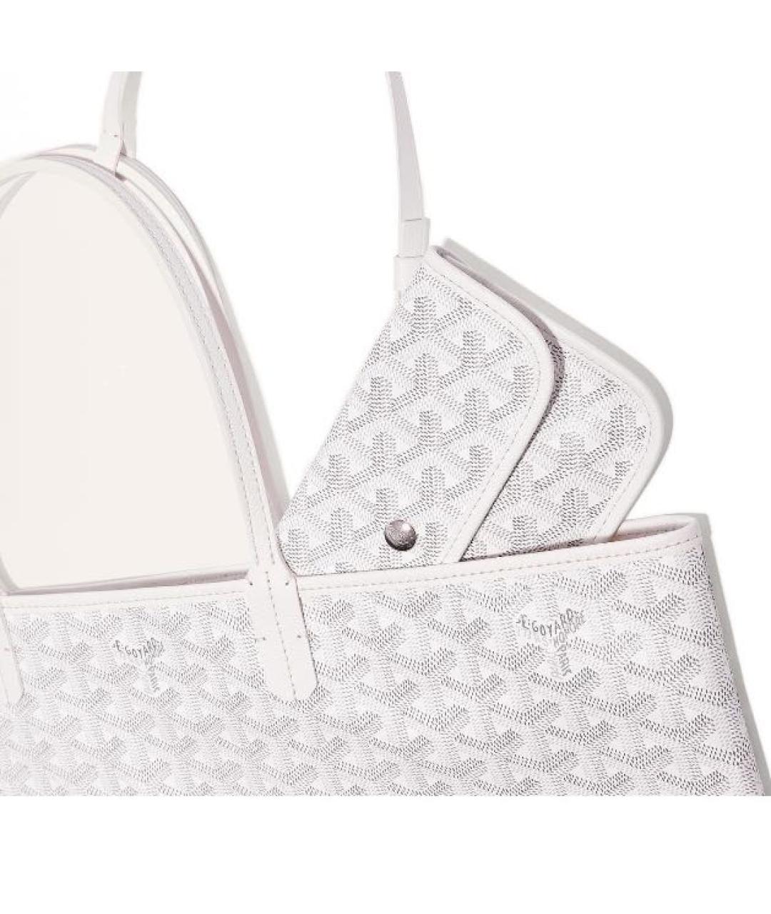 GOYARD Белая кожаная сумка тоут, фото 4