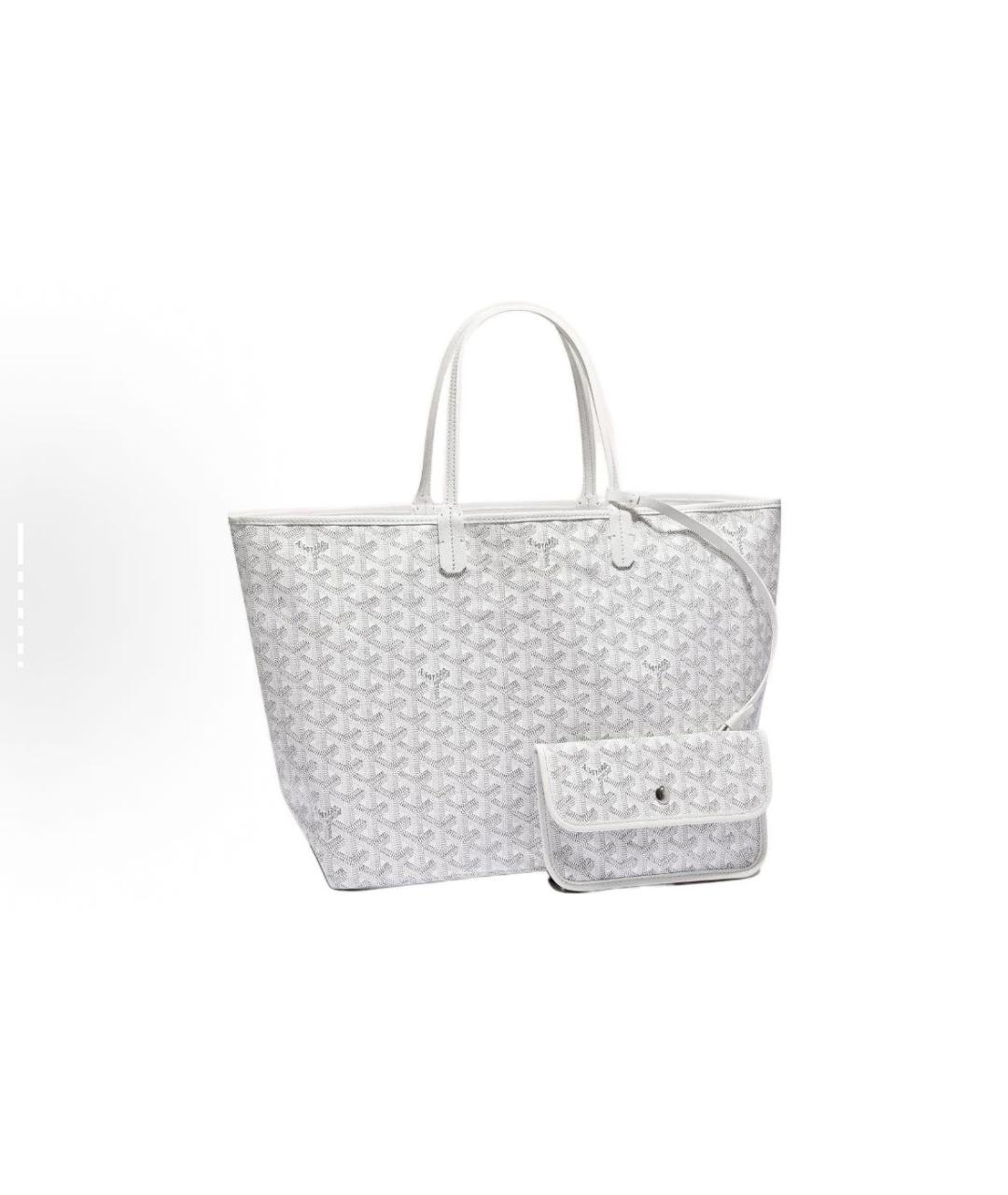 GOYARD Белая кожаная сумка тоут, фото 5