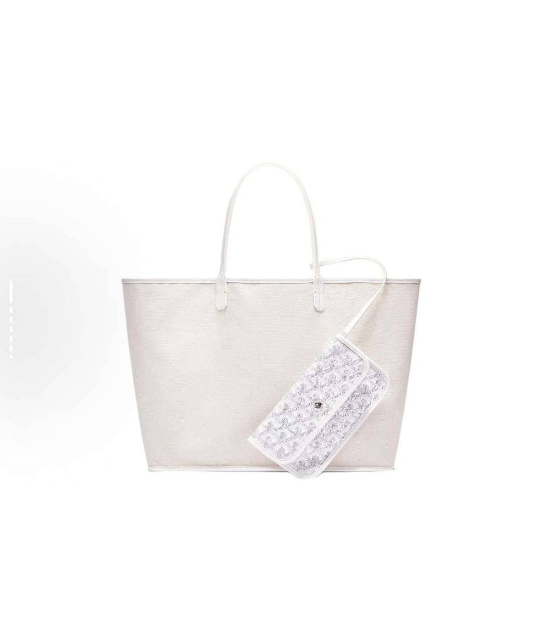 GOYARD Белая кожаная сумка тоут, фото 3