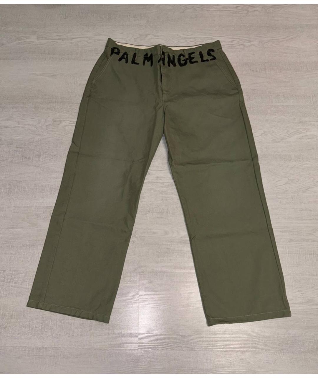PALM ANGELS Зеленые хлопковые повседневные брюки, фото 8