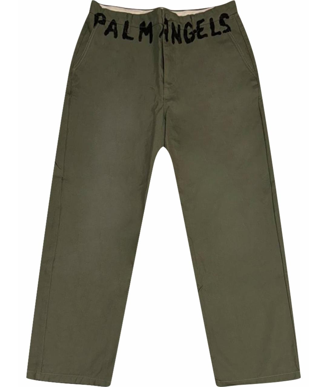 PALM ANGELS Зеленые хлопковые повседневные брюки, фото 1