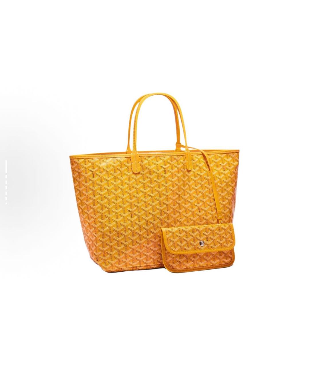 GOYARD Горчичная кожаная сумка тоут, фото 5