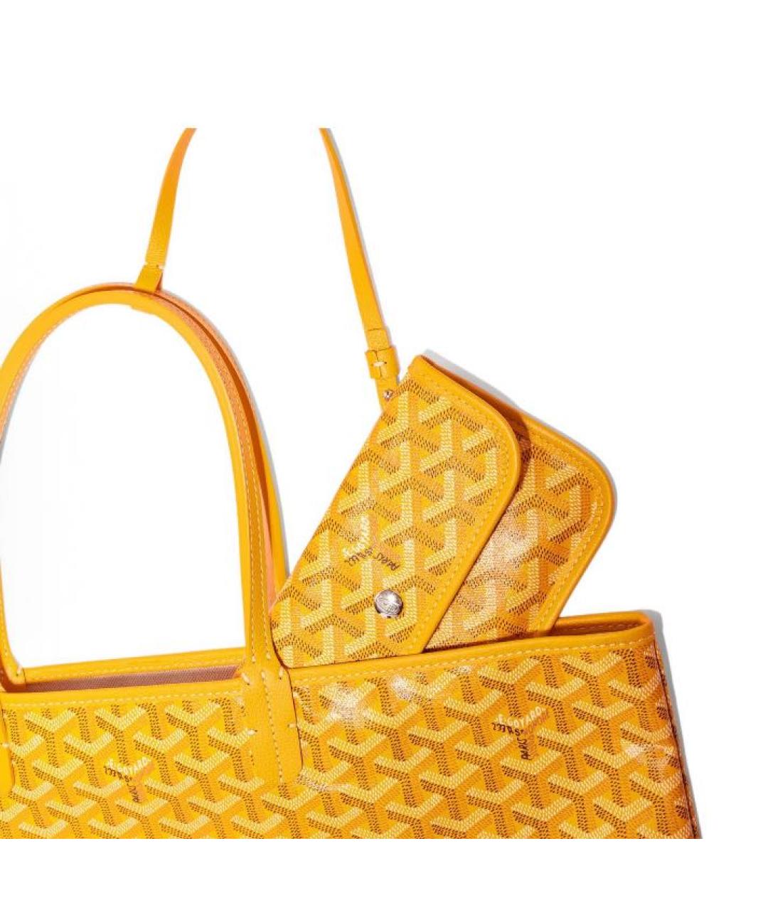 GOYARD Горчичная кожаная сумка тоут, фото 4