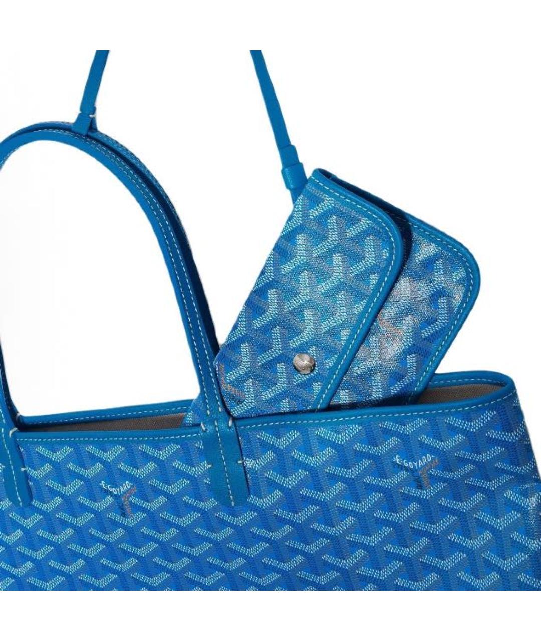 GOYARD Синяя кожаная сумка тоут, фото 4