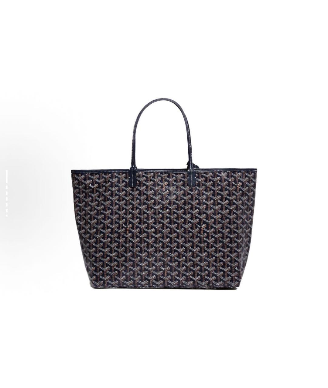 GOYARD Темно-синяя кожаная сумка тоут, фото 2