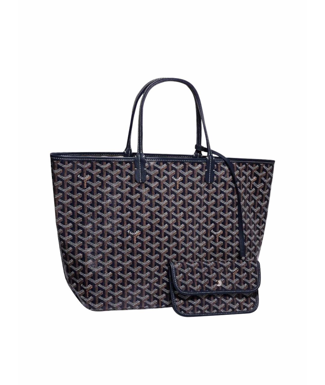 GOYARD Темно-синяя кожаная сумка тоут, фото 1