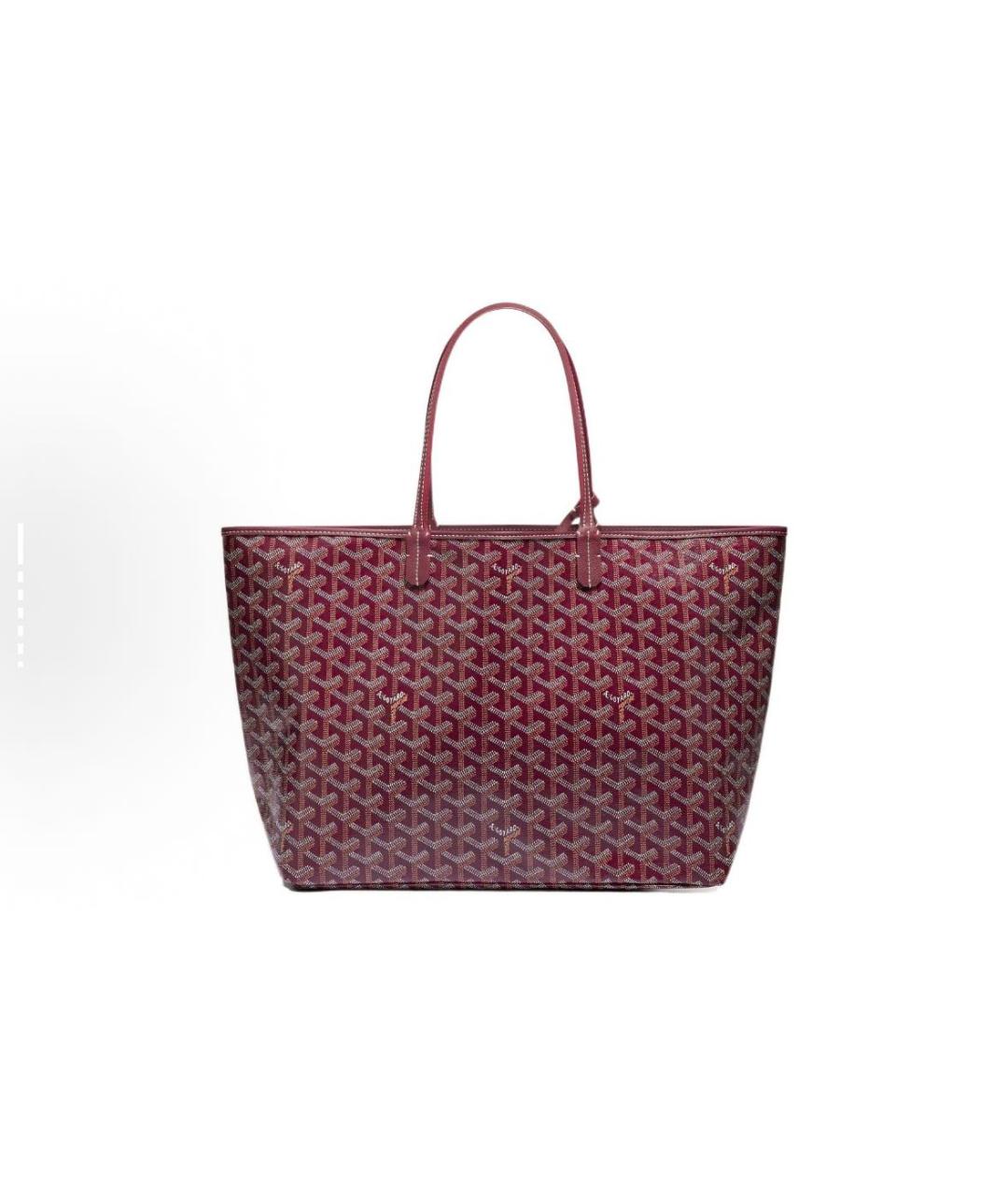 GOYARD Бордовая кожаная сумка тоут, фото 2