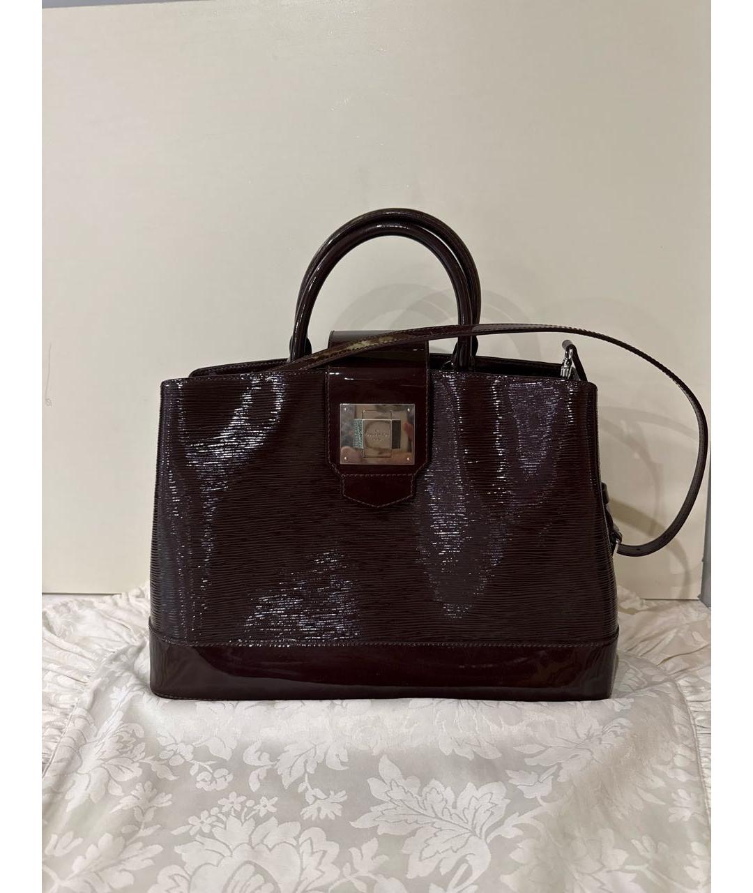 LOUIS VUITTON Бордовая сумка с короткими ручками из лакированной кожи, фото 7
