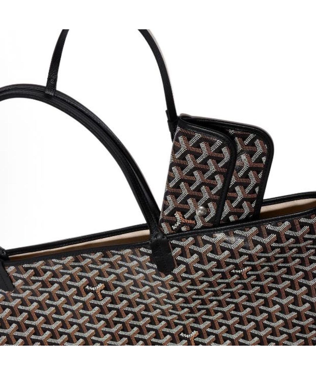 GOYARD Черная кожаная сумка тоут, фото 4