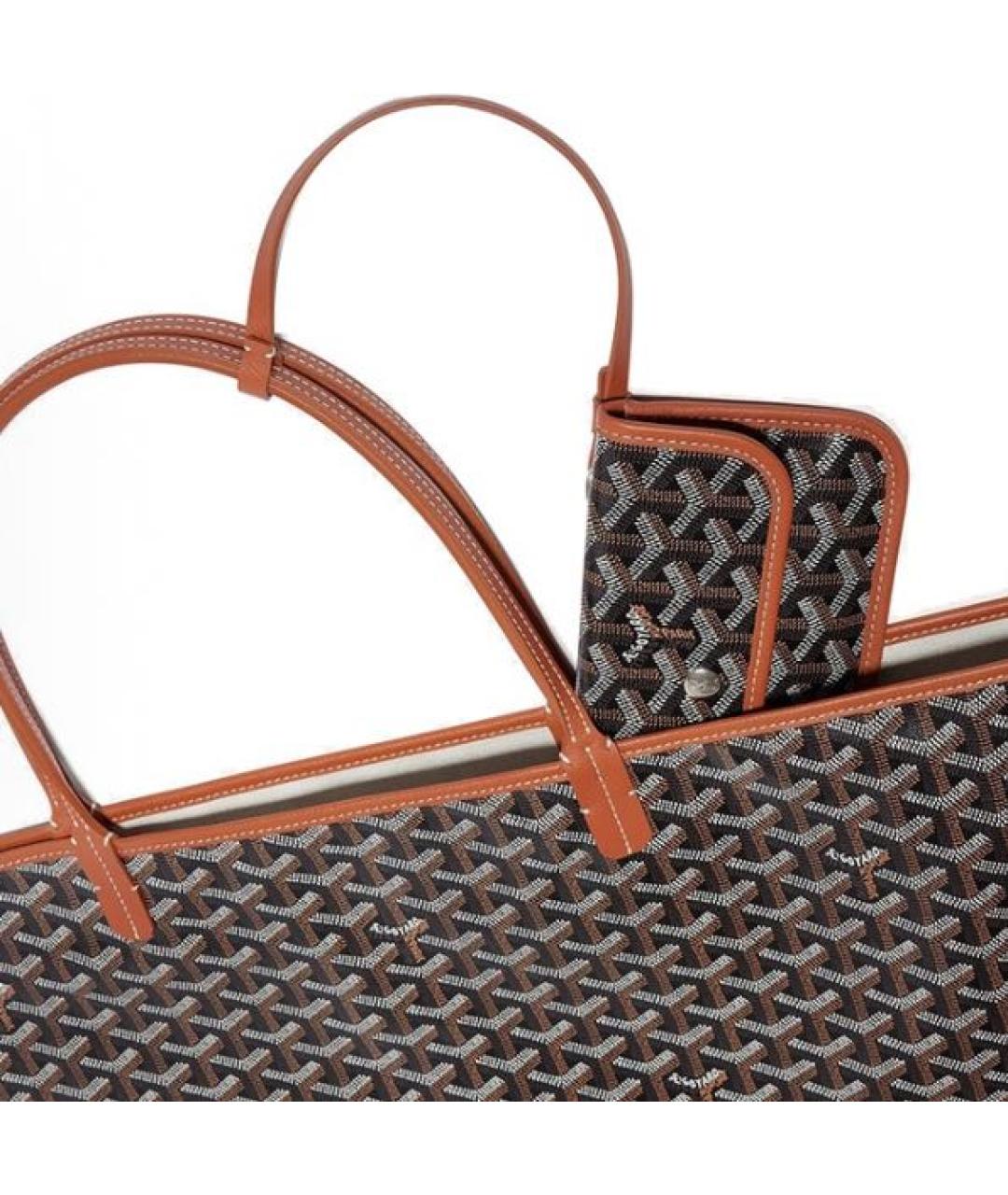 GOYARD Коричневая кожаная сумка тоут, фото 4