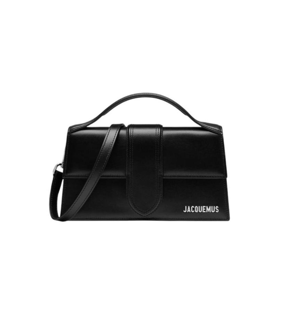 JACQUEMUS Черная кожаная сумка с короткими ручками, фото 3