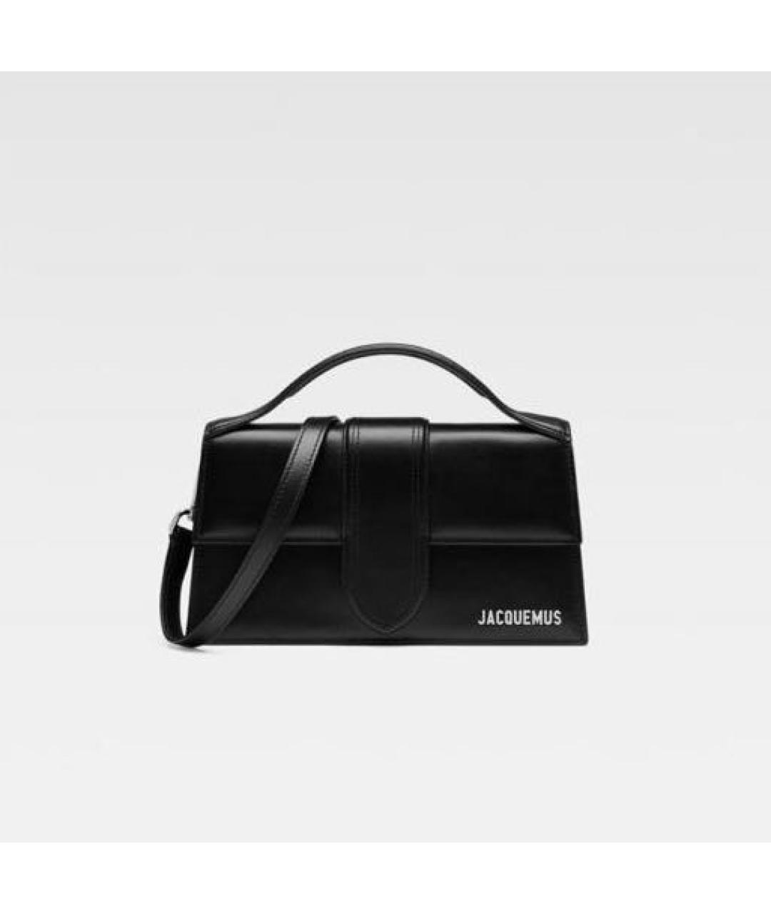 JACQUEMUS Черная кожаная сумка с короткими ручками, фото 5