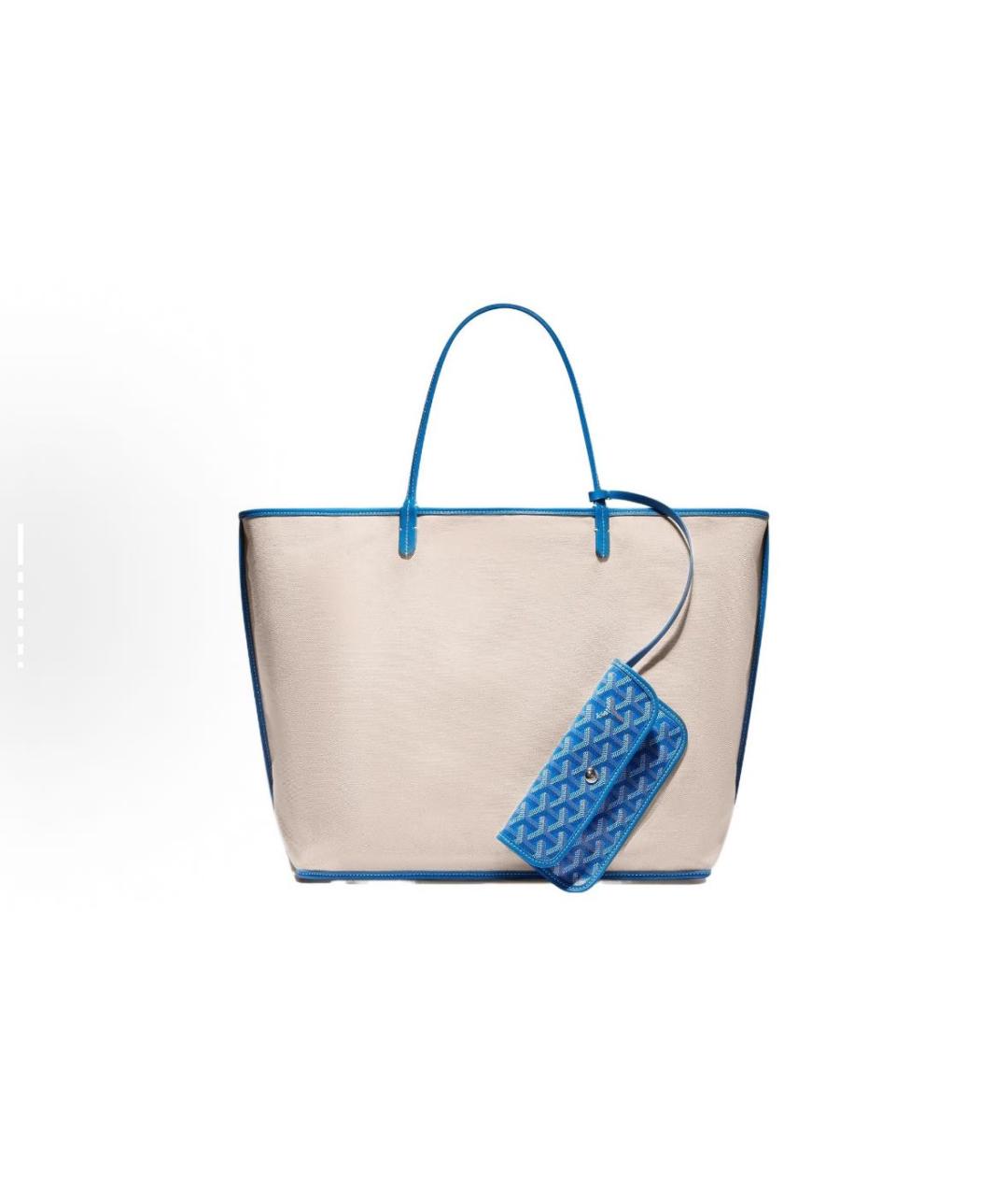 GOYARD Голубая кожаная сумка тоут, фото 3
