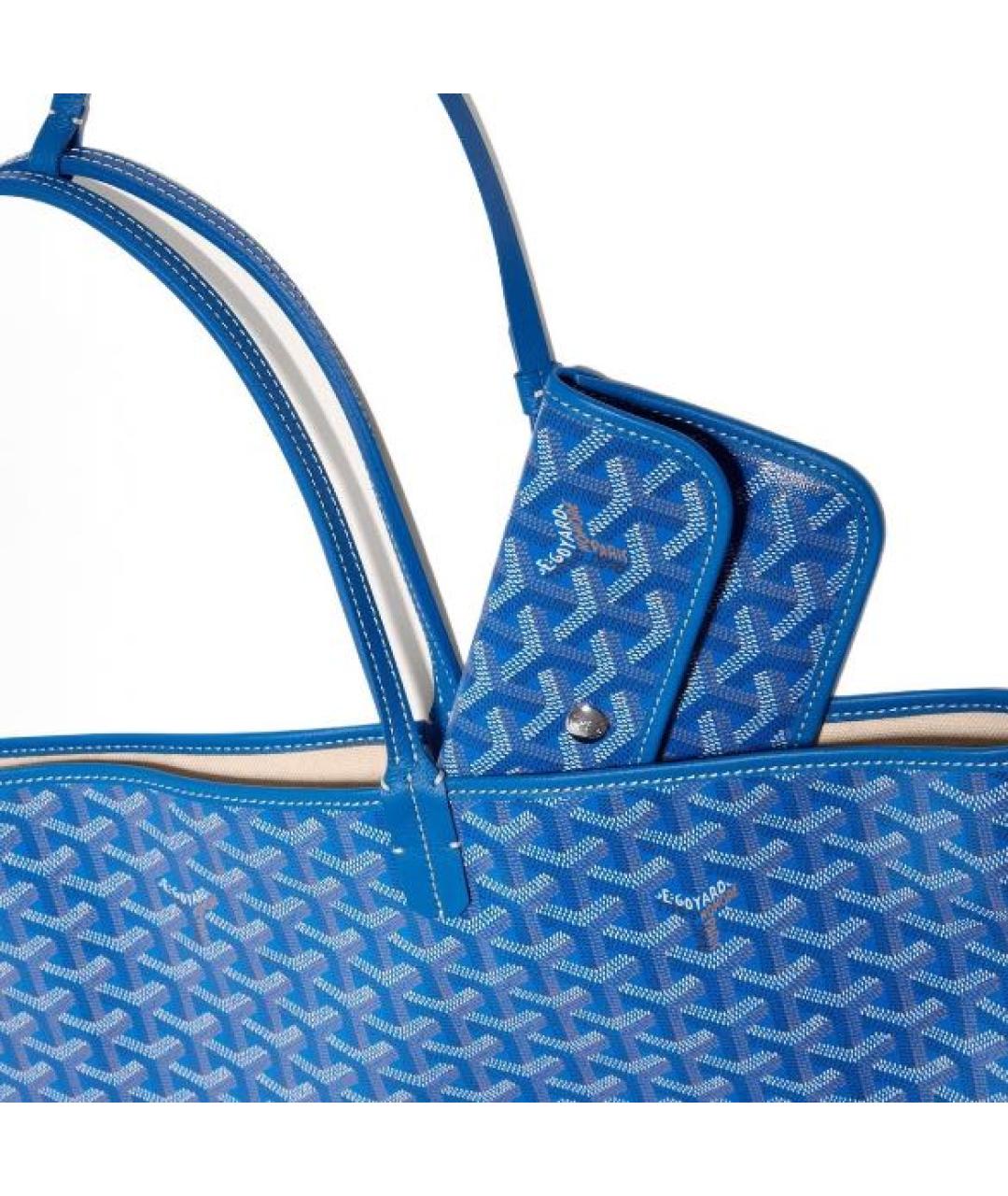 GOYARD Голубая кожаная сумка тоут, фото 4