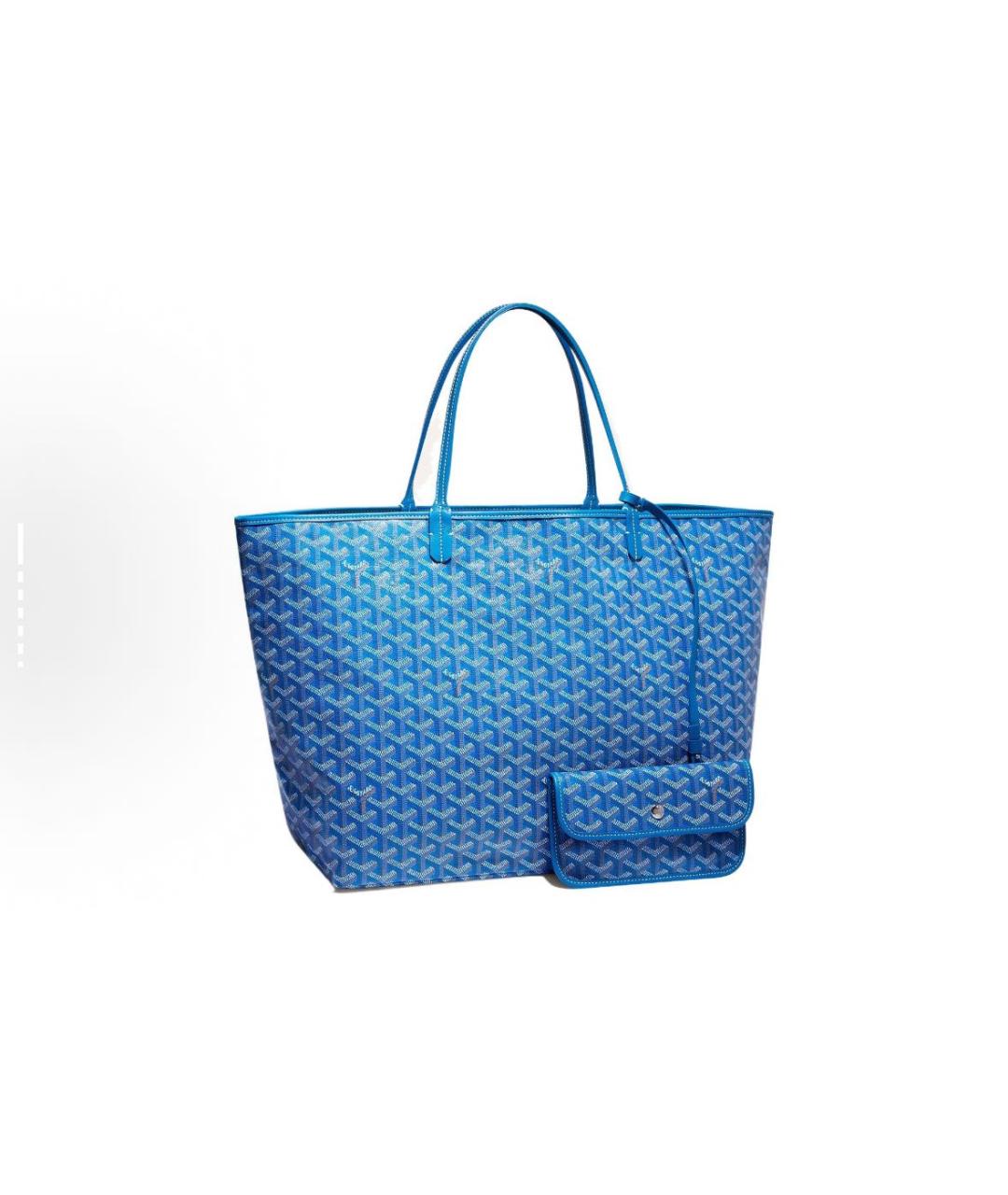 GOYARD Голубая кожаная сумка тоут, фото 5