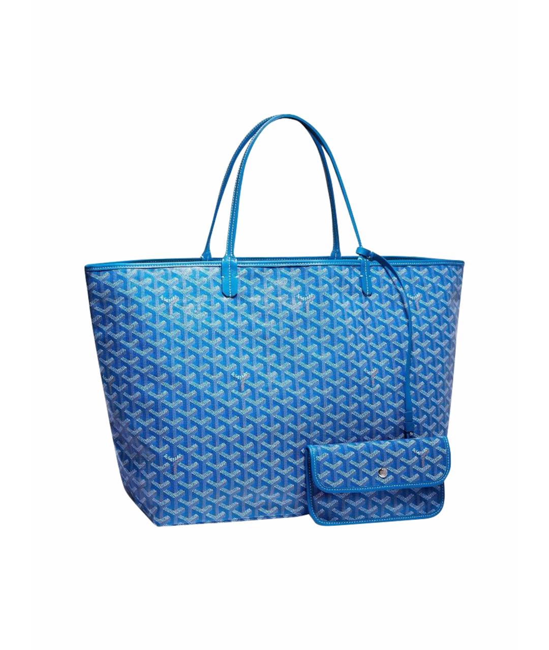 GOYARD Голубая кожаная сумка тоут, фото 1