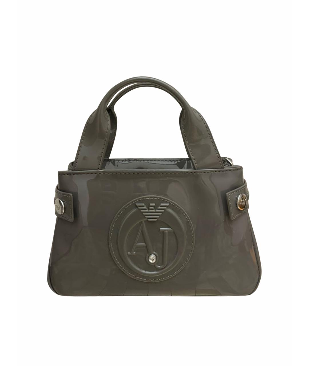 ARMANI JEANS Серая сумка с короткими ручками из искусственной кожи, фото 1
