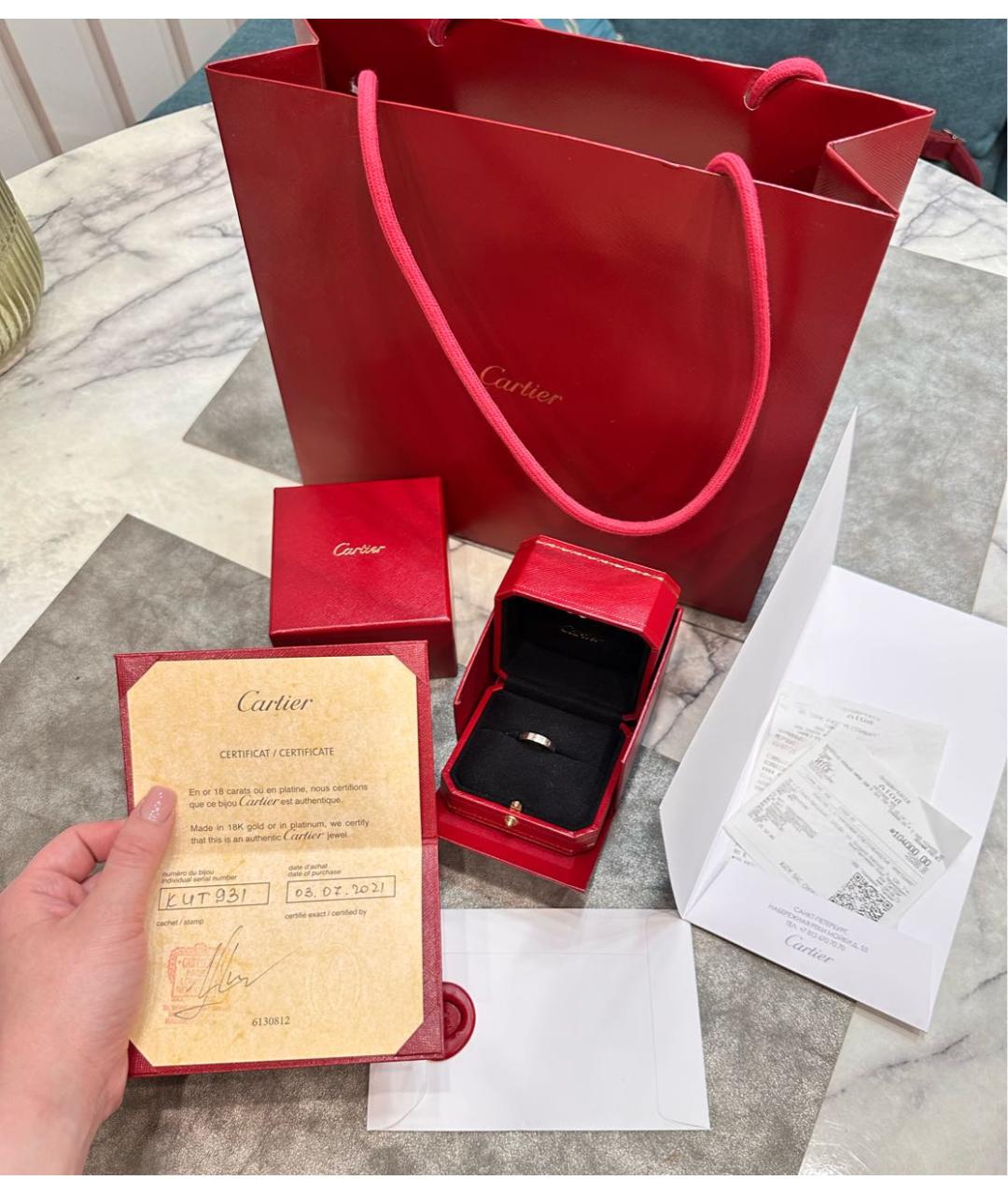 CARTIER Серебряное кольцо из белого золота, фото 3