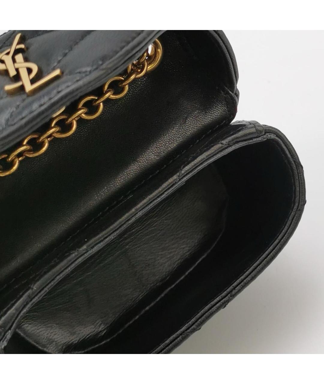 SAINT LAURENT Черная кожаная сумка через плечо, фото 3