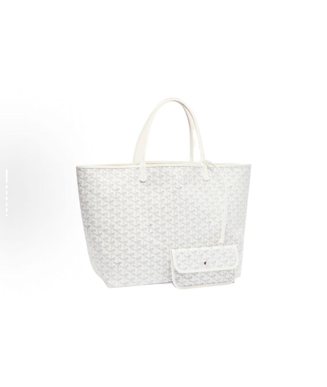 GOYARD Белая кожаная сумка тоут, фото 5