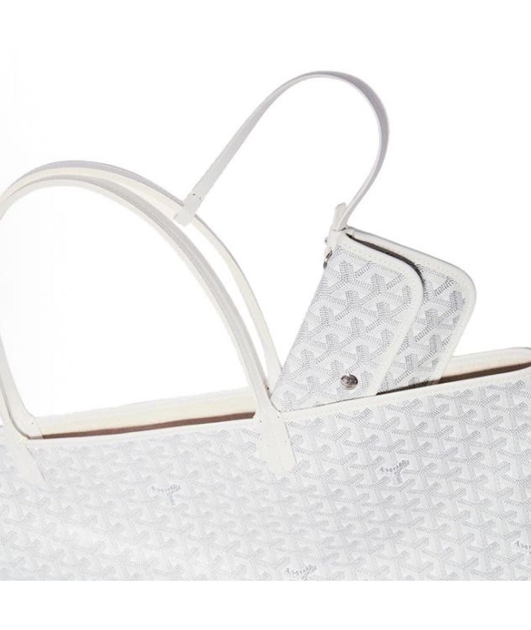 GOYARD Белая кожаная сумка тоут, фото 4