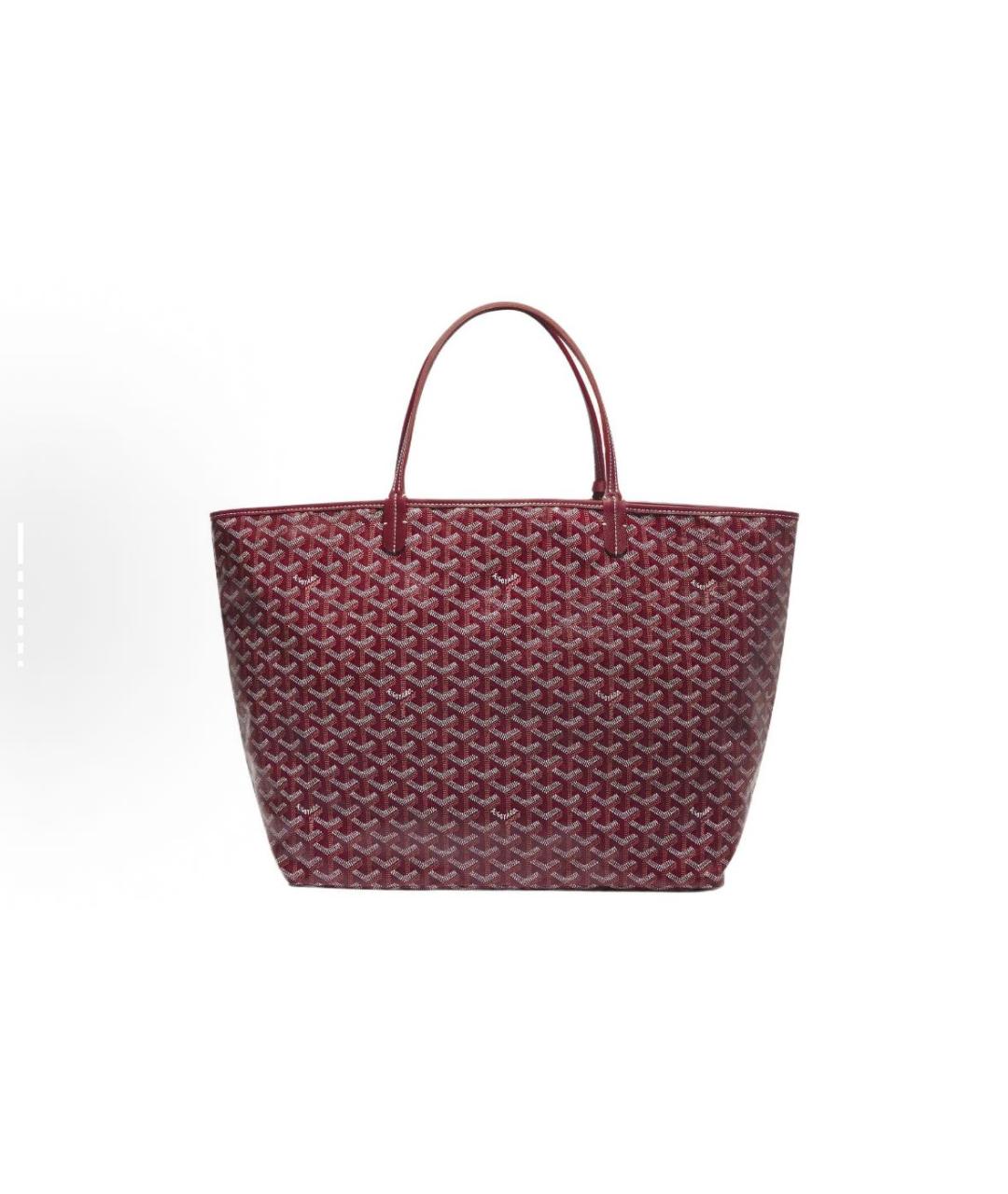 GOYARD Бордовая кожаная сумка тоут, фото 2