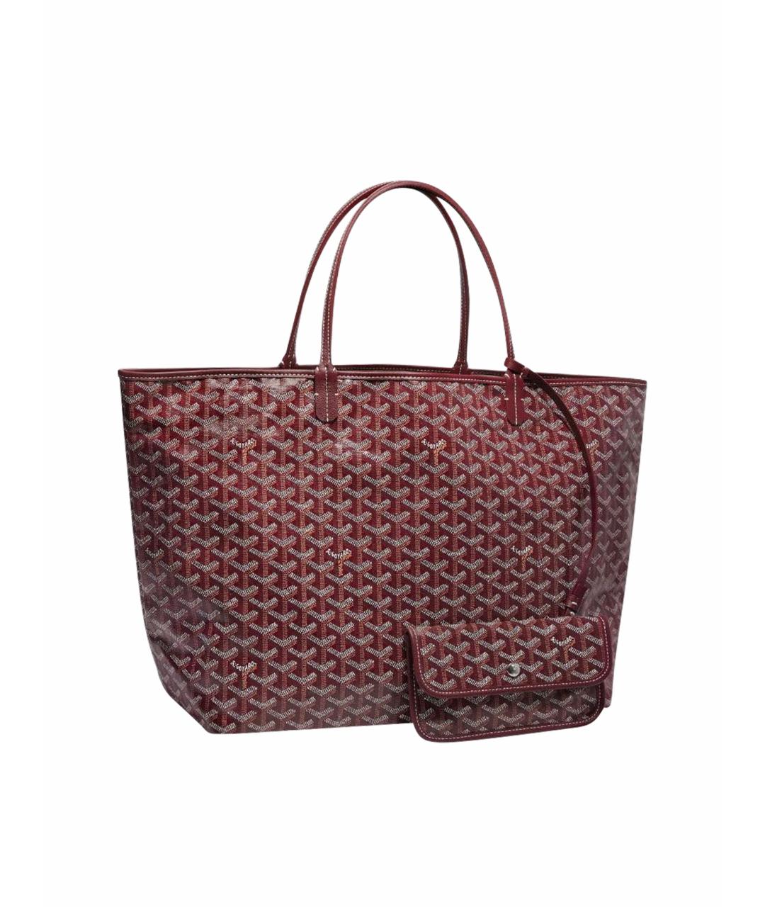 GOYARD Бордовая кожаная сумка тоут, фото 1