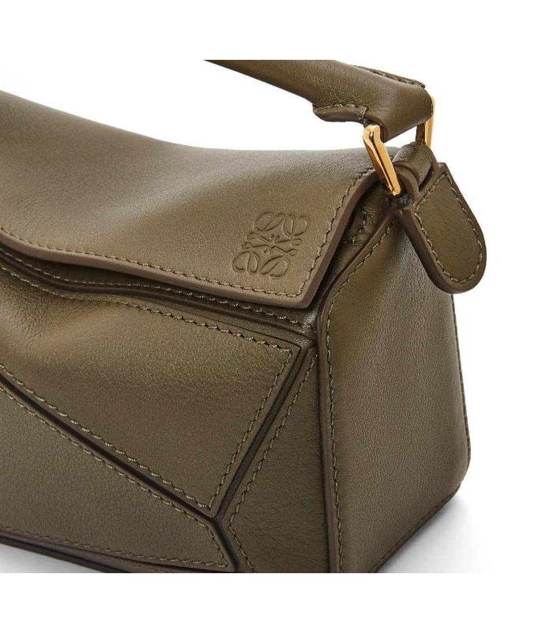 LOEWE Зеленая кожаная сумка через плечо, фото 2