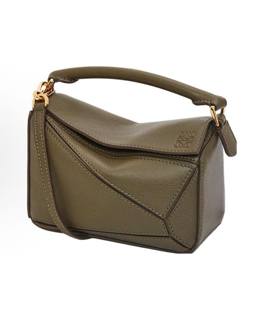 LOEWE Зеленая кожаная сумка через плечо, фото 4