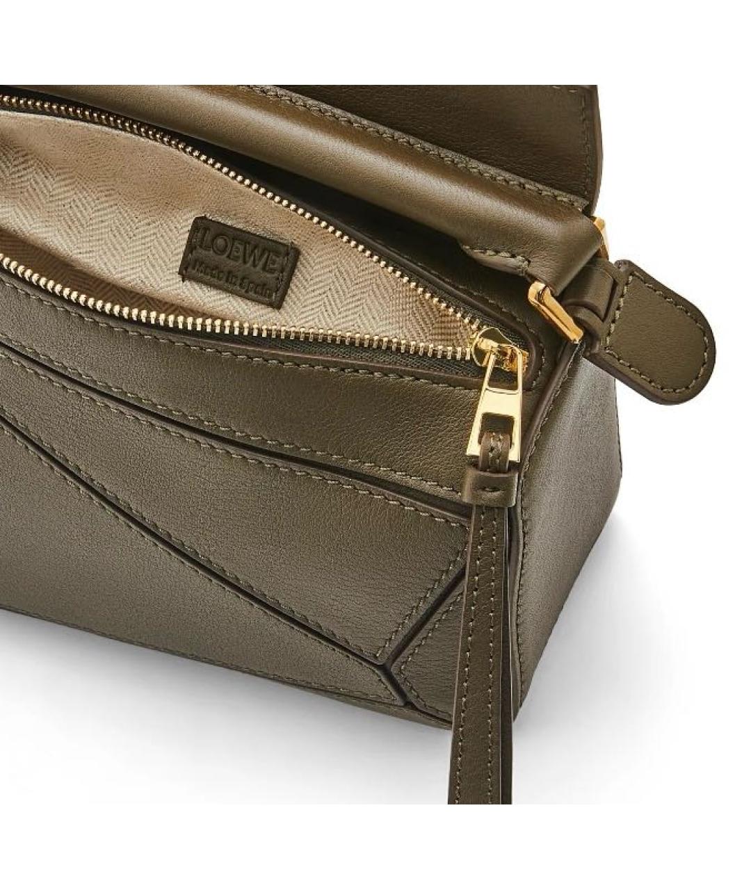 LOEWE Зеленая кожаная сумка через плечо, фото 3