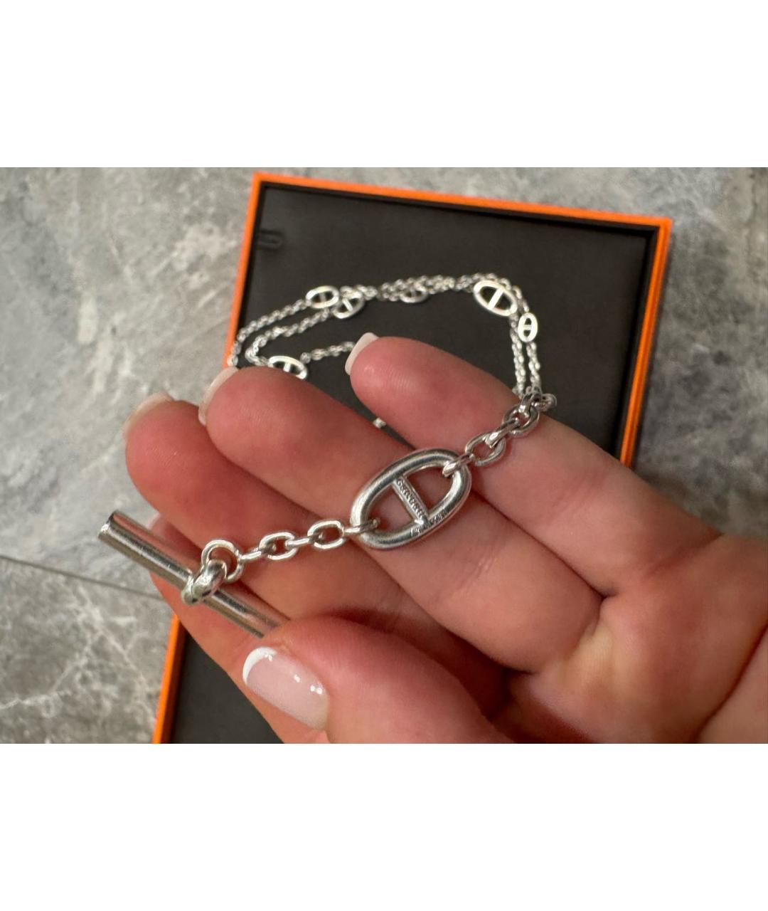 HERMES Серебряное серебряное колье, фото 2