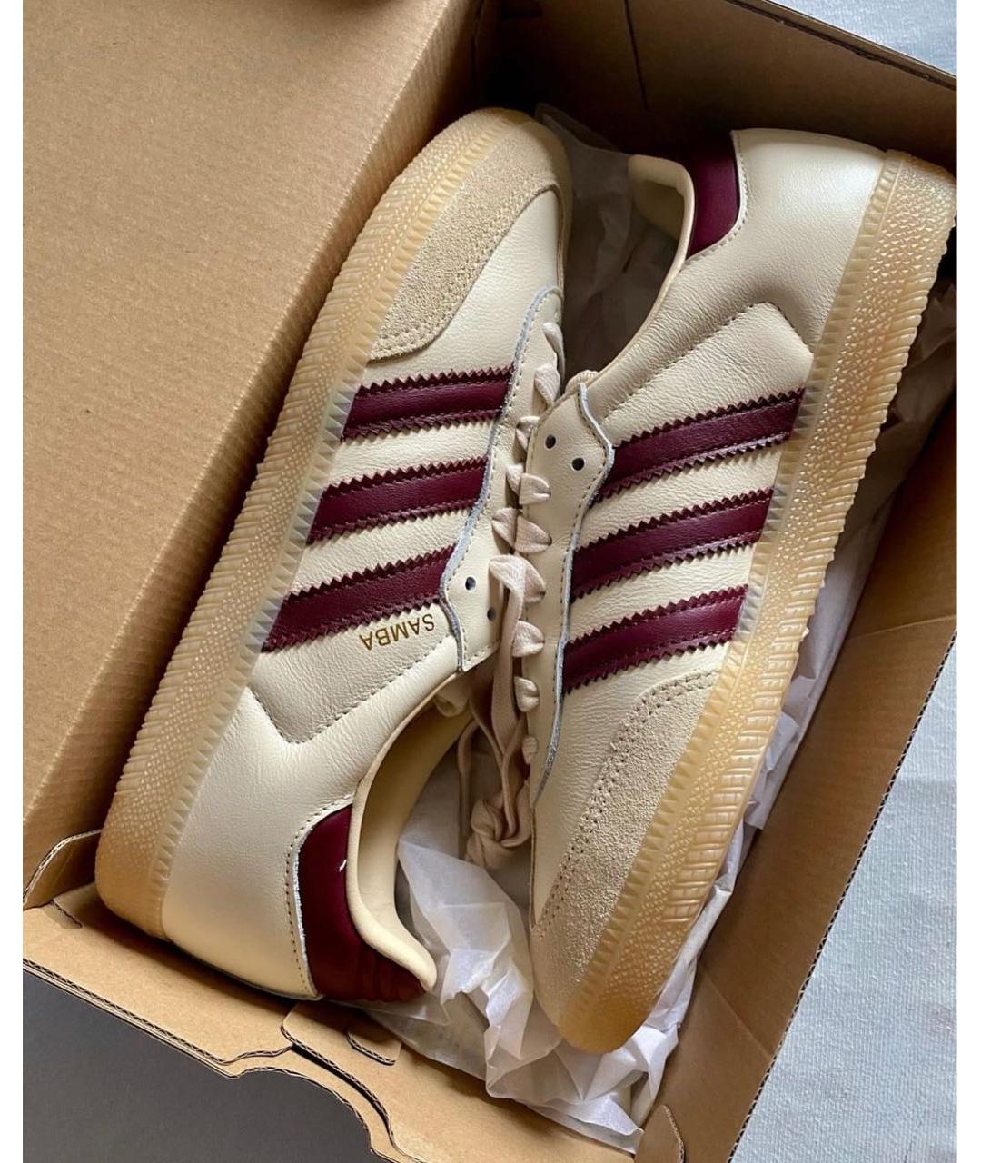 ADIDAS Бежевые кожаные кеды, фото 2