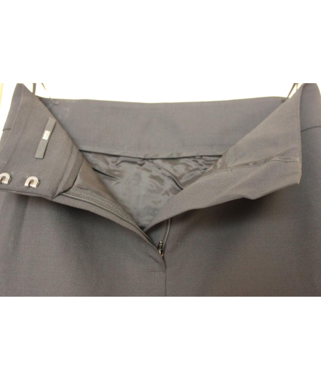 HUGO BOSS Черная шерстяная юбка миди, фото 4