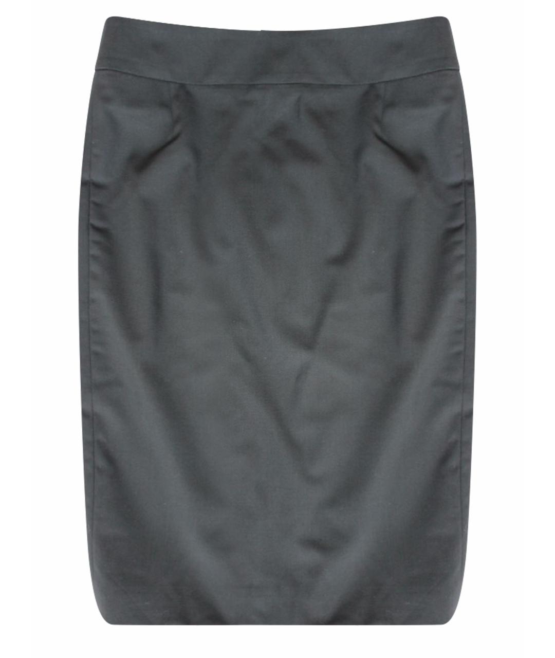 HUGO BOSS Черная шерстяная юбка миди, фото 1