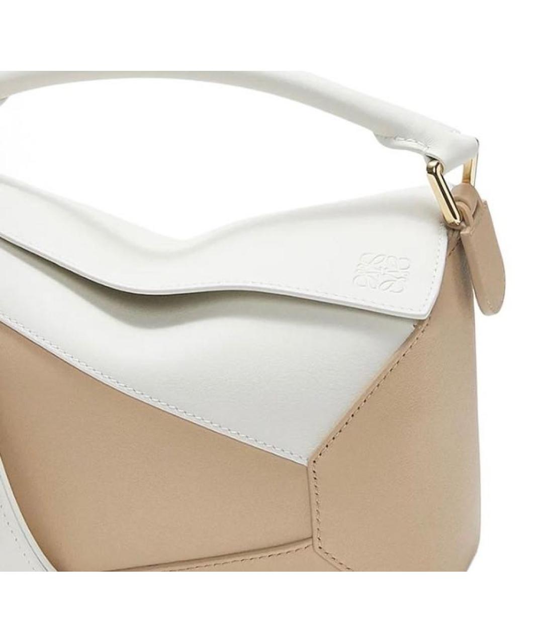 LOEWE Бежевая кожаная сумка через плечо, фото 2