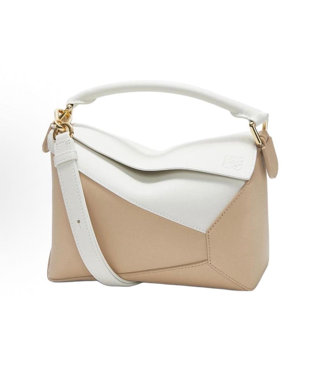 LOEWE Бежевая кожаная сумка через плечо, фото 4
