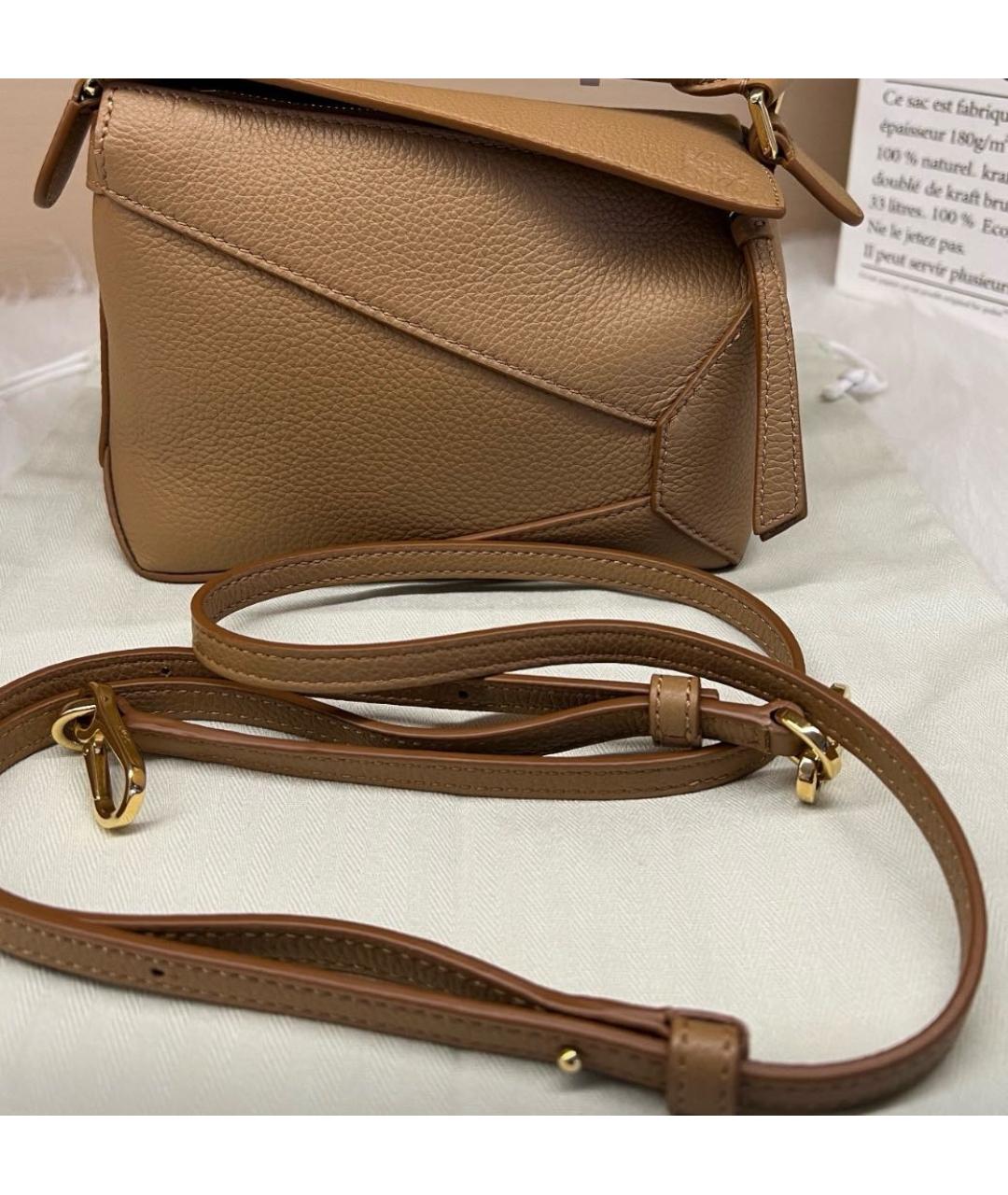 LOEWE Коричневая кожаная сумка через плечо, фото 3