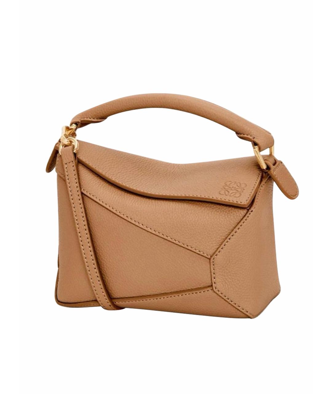 LOEWE Коричневая кожаная сумка через плечо, фото 1