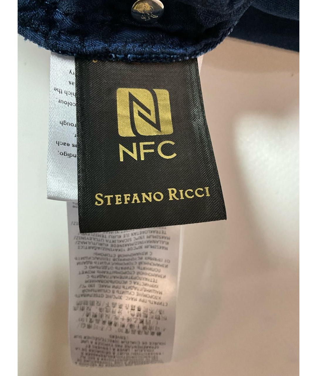 STEFANO RICCI Синие хлопковые прямые джинсы, фото 6