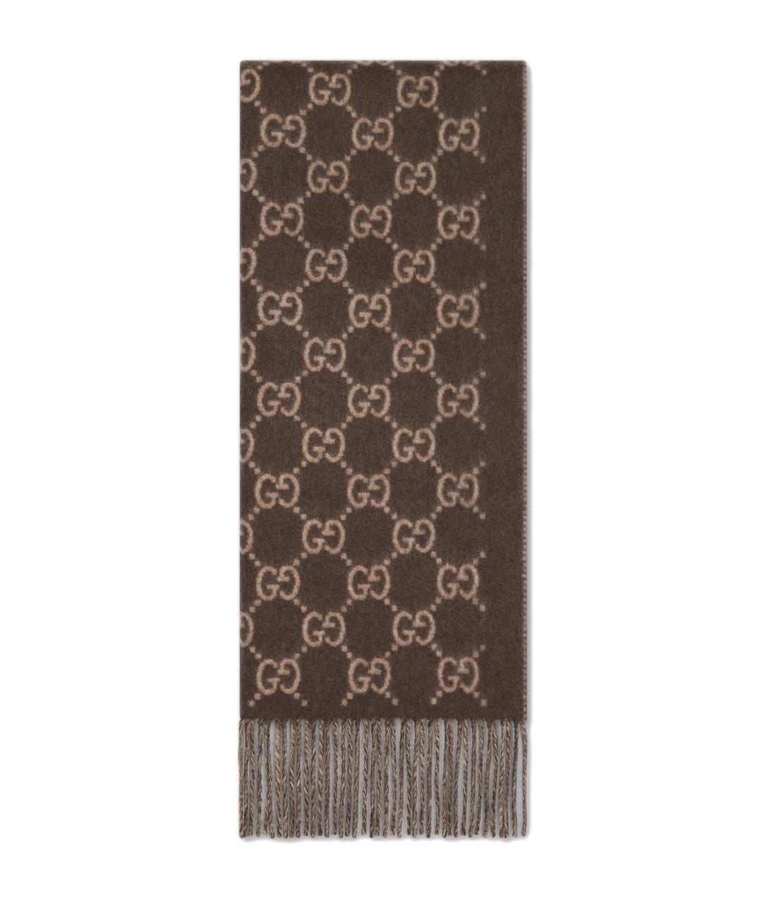 GUCCI Коричневый шарф, фото 1
