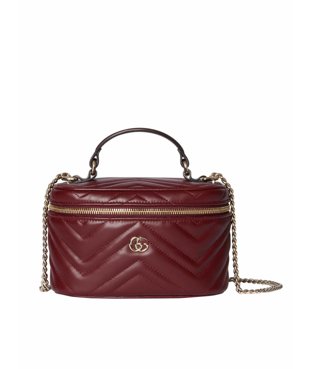 GUCCI Бордовая кожаная сумка через плечо, фото 1