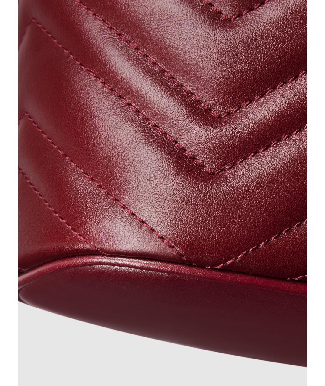 GUCCI Бордовая кожаная сумка через плечо, фото 5