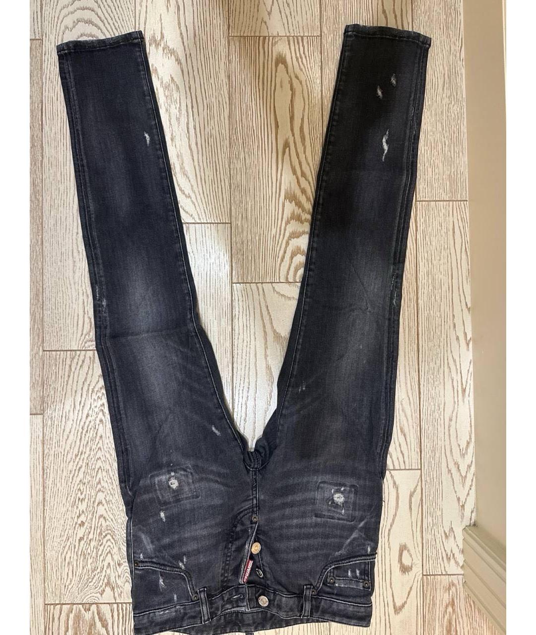 DSQUARED2 Черные хлопковые джинсы слим, фото 6