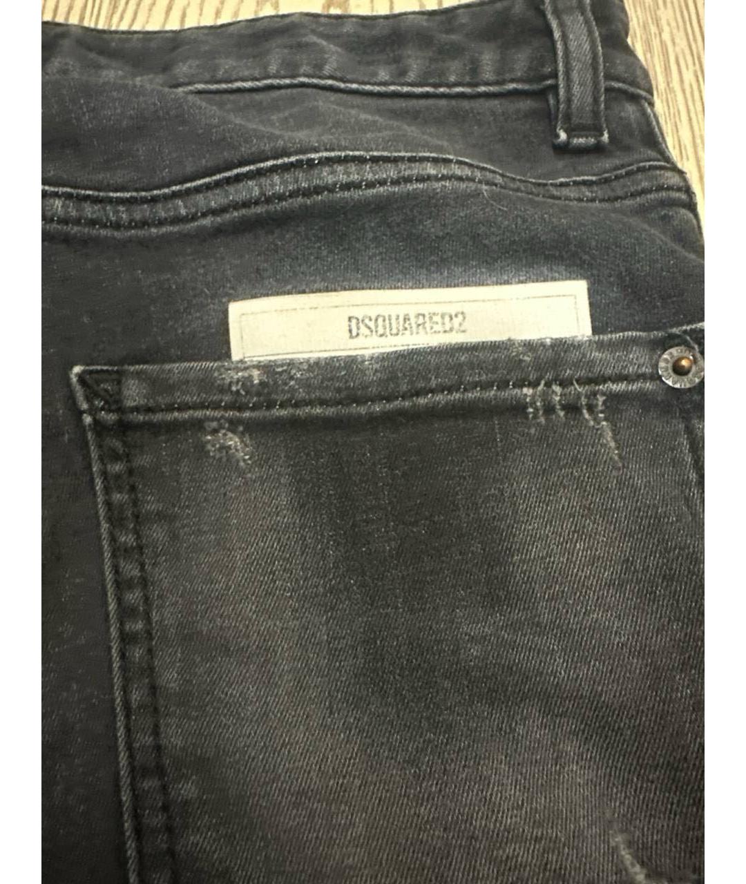 DSQUARED2 Черные хлопковые джинсы слим, фото 5