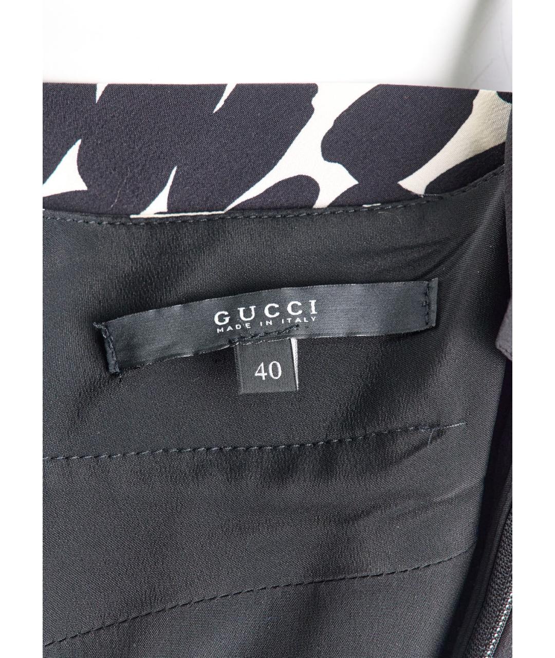 GUCCI Черное шелковое повседневное платье, фото 5