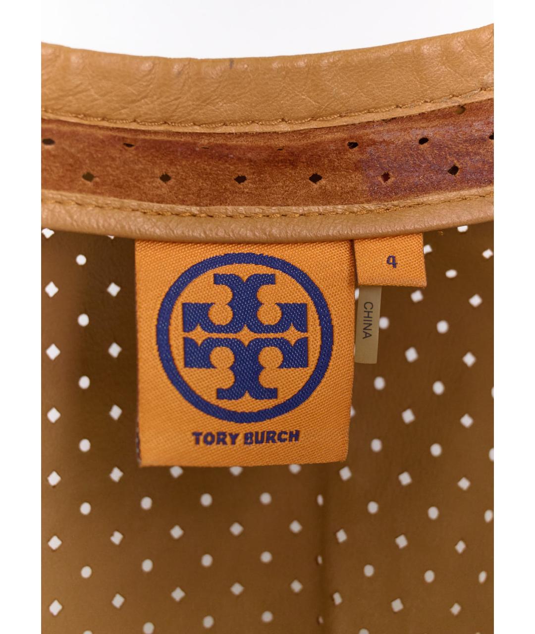 TORY BURCH Коричневый кожаный жакет/пиджак, фото 3