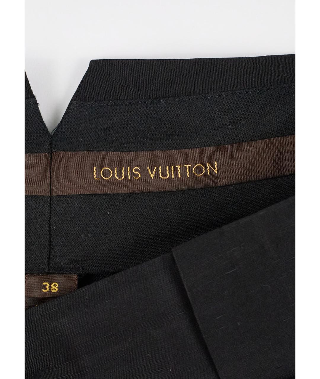 LOUIS VUITTON Черная полиэстеровая юбка мини, фото 4