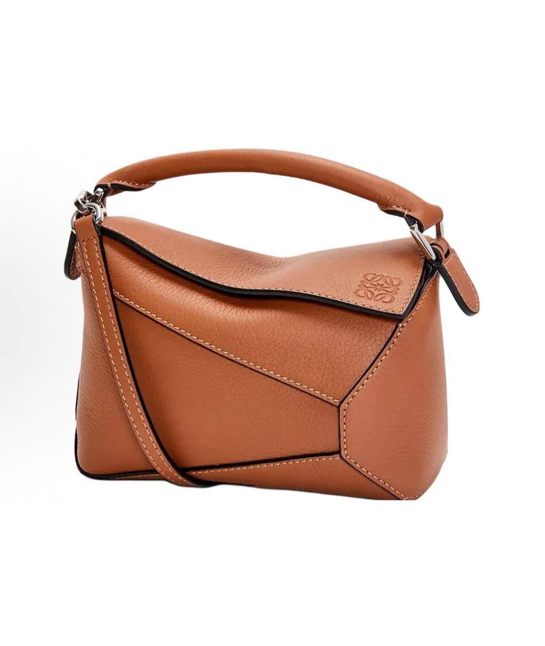 LOEWE Коричневая кожаная сумка через плечо, фото 5
