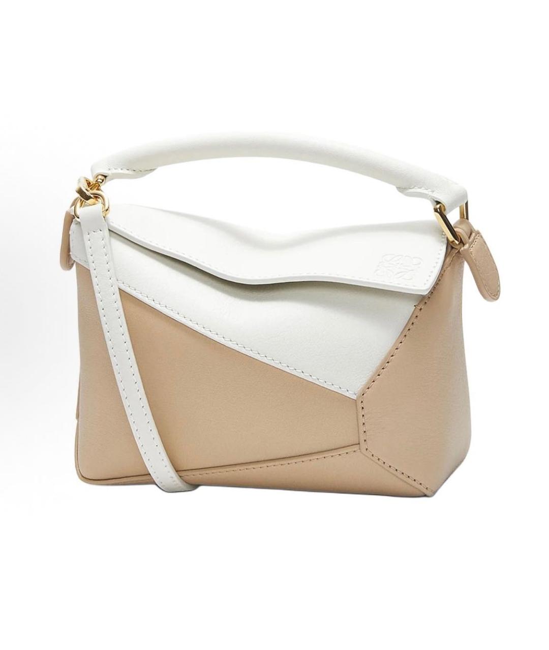 LOEWE Бежевая кожаная сумка через плечо, фото 5