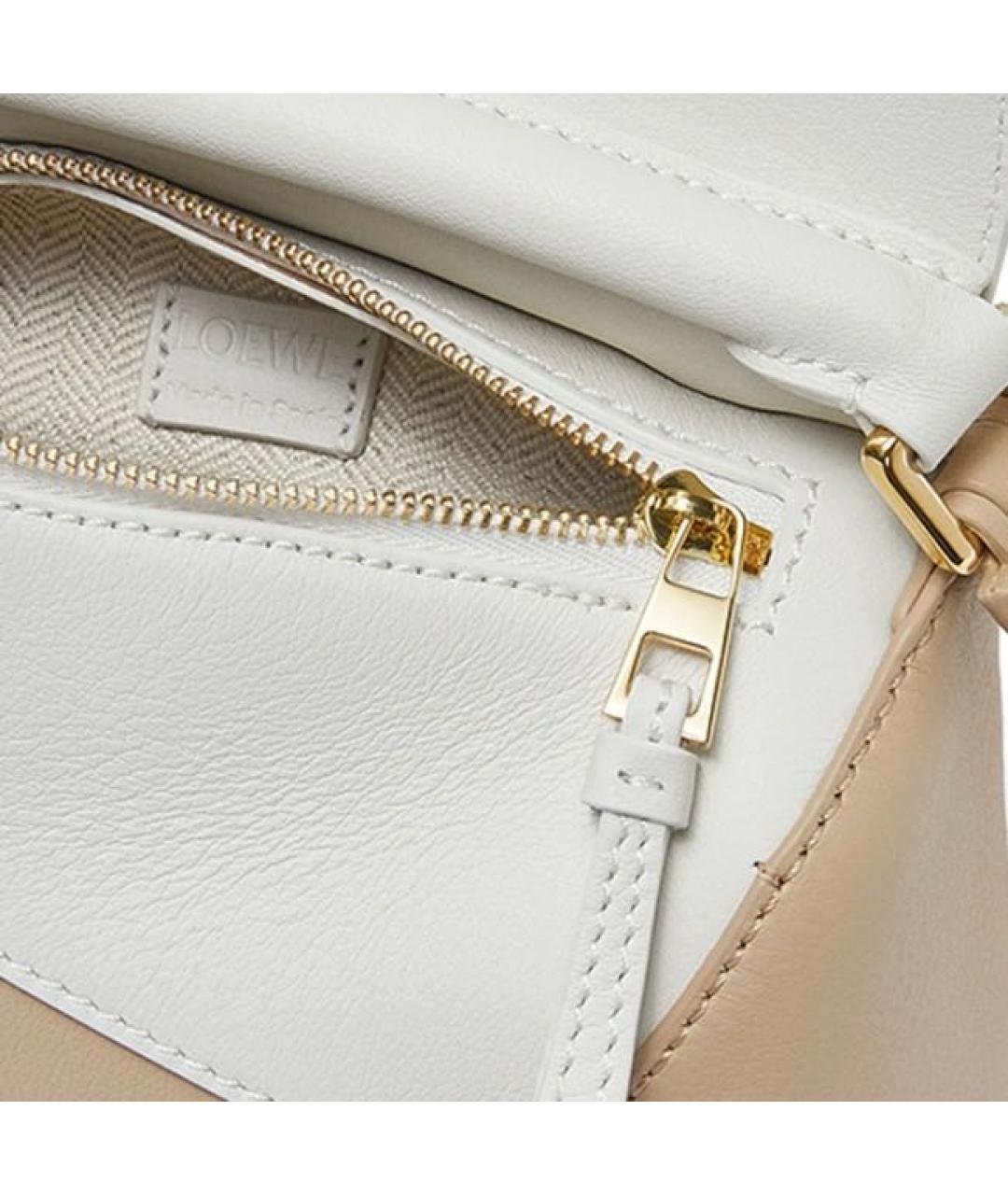 LOEWE Бежевая кожаная сумка через плечо, фото 2